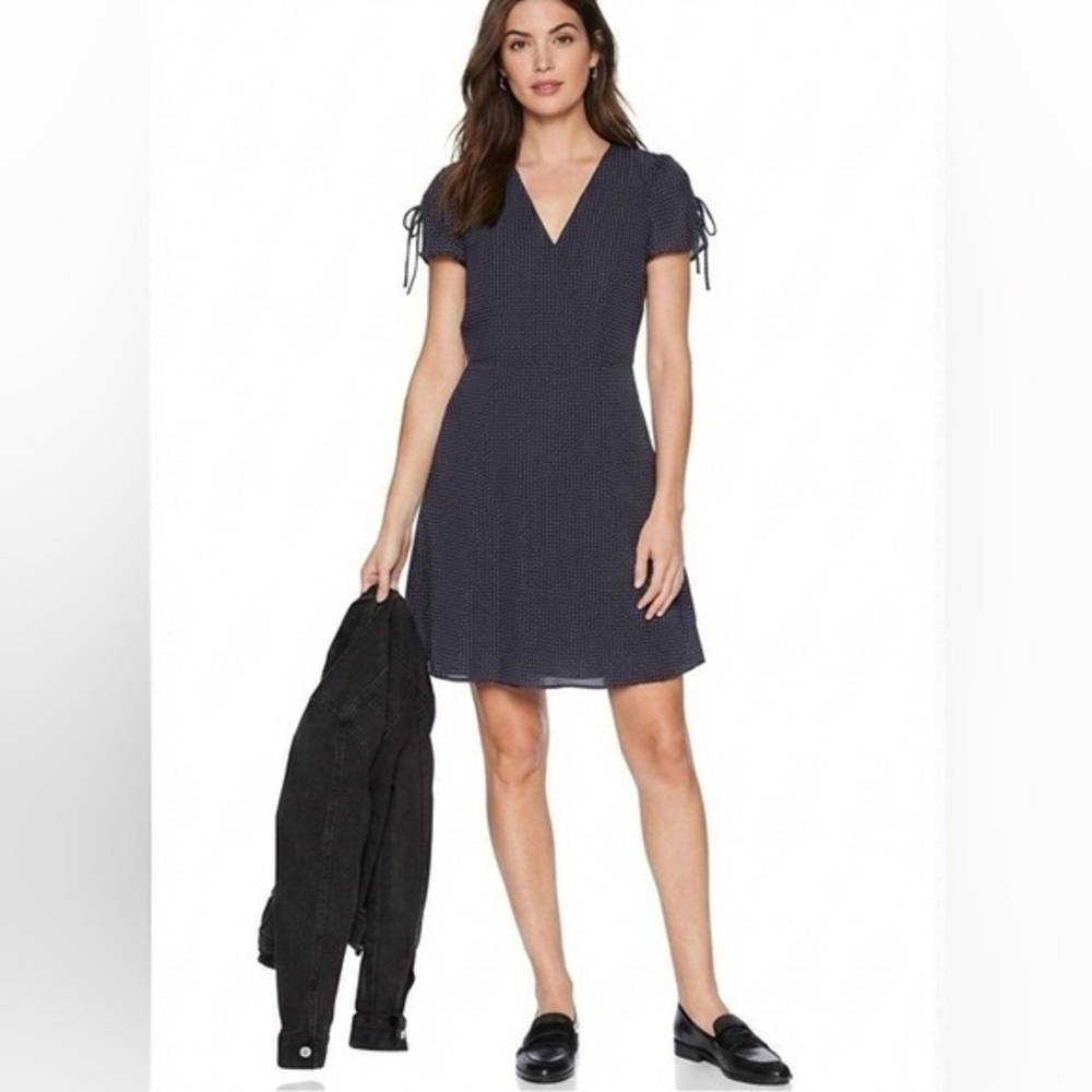 J. Crew Mercantile Navy Blue Polka Dot Mini Dress‎